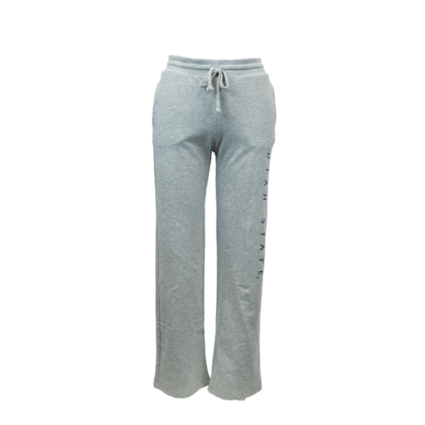 Women's Utah State Gray Heathered Straight-Leg Sweatpants